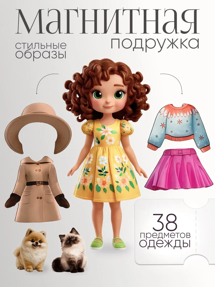 ⚡️ Магнитная кукла с набором одежды. Игрушка для девочек