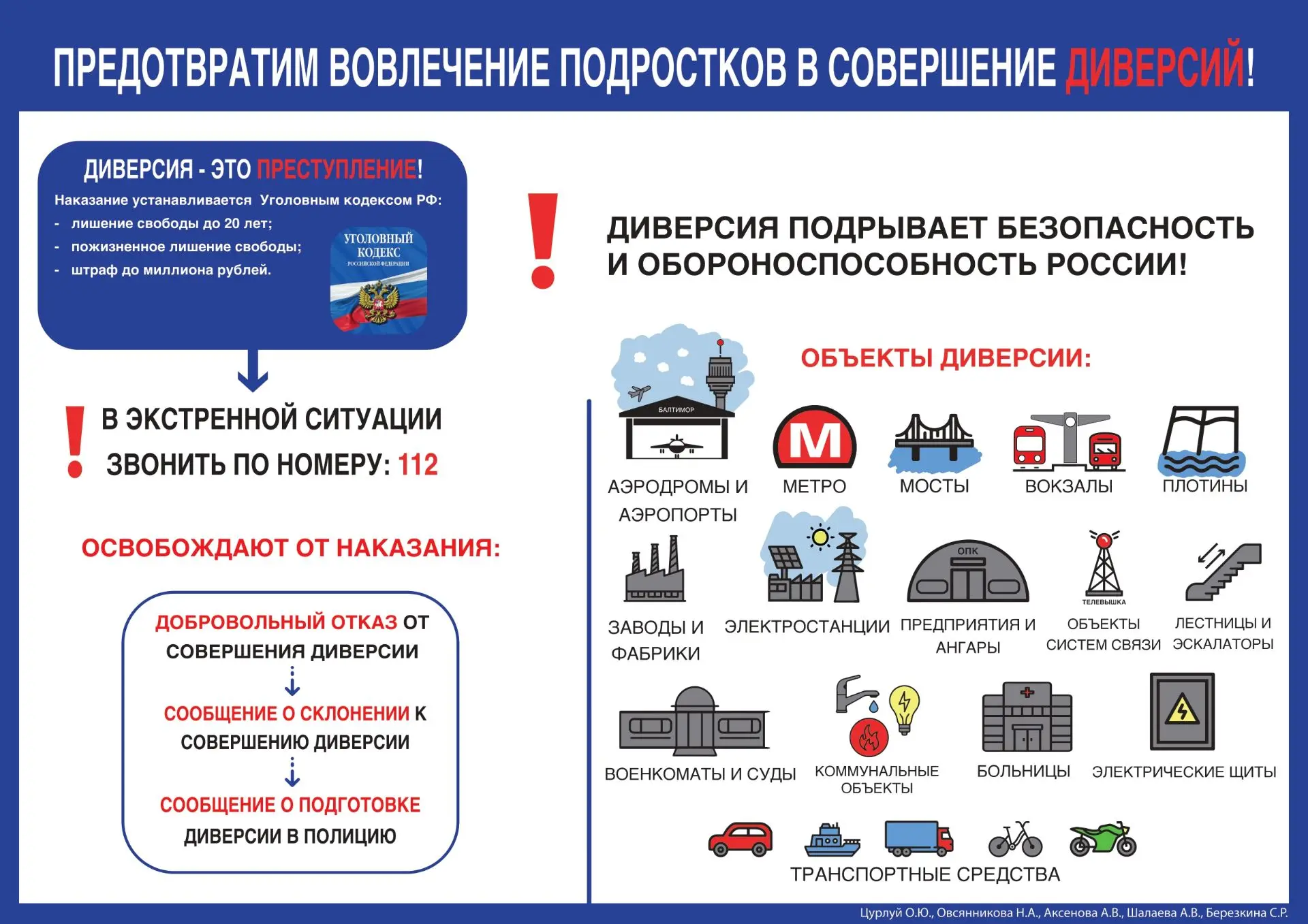 "Предотвратим вовлечение подростков в совершение диверсий!"