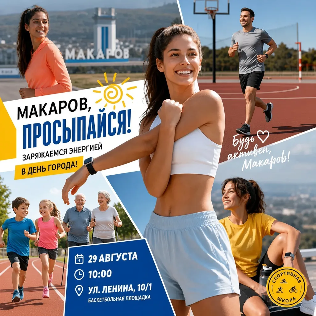 📣 Макаров, просыпайся! Заряжаемся энергией в День города вместе со спортивной школой г...