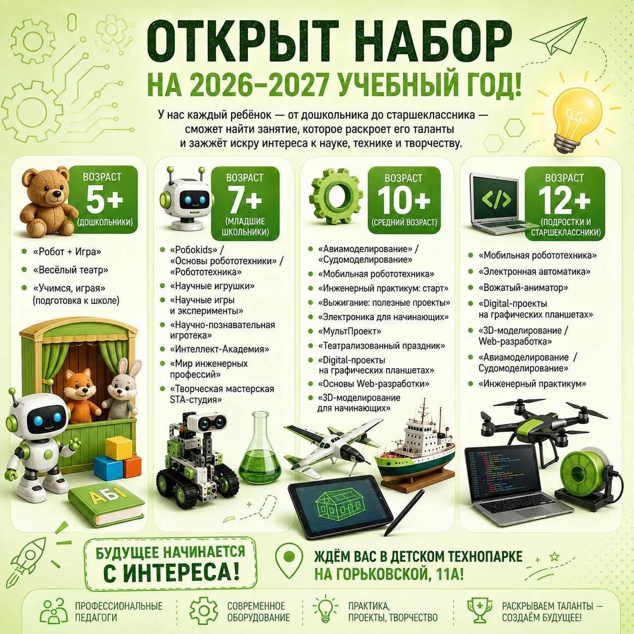💡 Направления для каждого возраста: открыт набор в Детском технопарке на Горьковской, ...