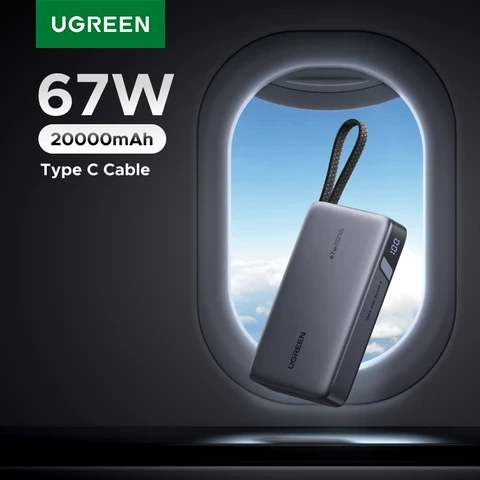 UGREEN Power Bank 67W 20000mAh с кабелем