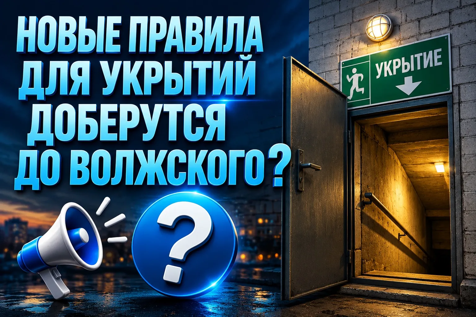🚨 Новые правила для укрытий доберутся до Волжского?

В Волгограде управляющие компании обязали неме