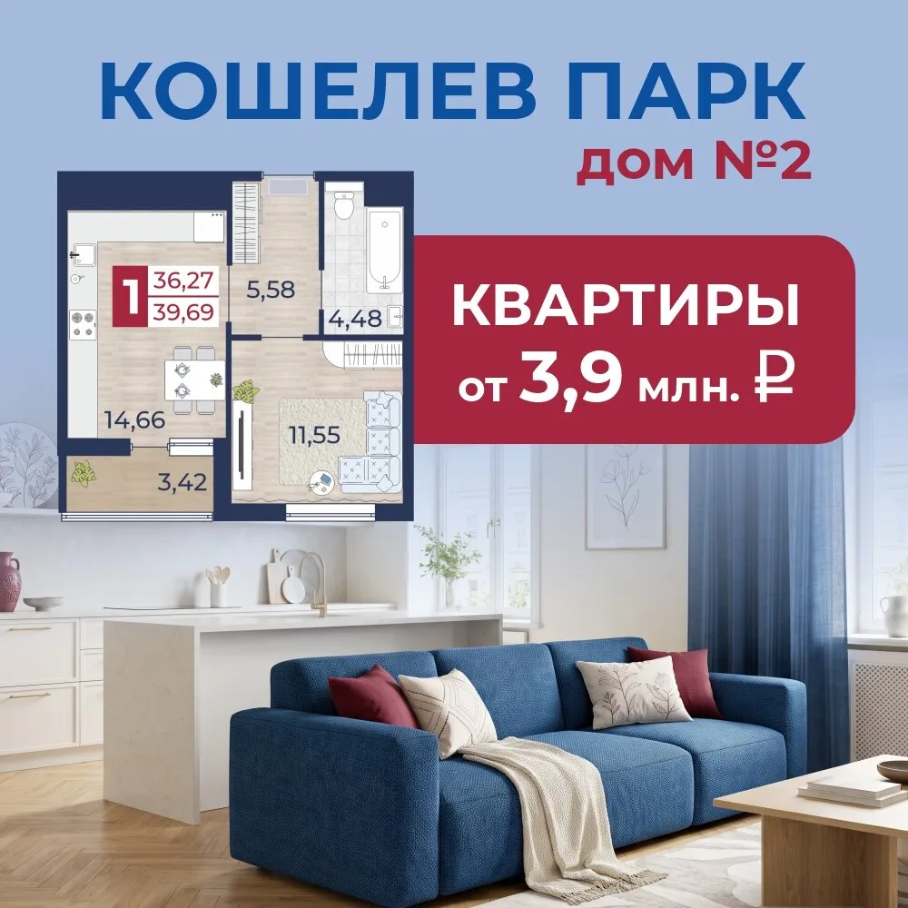 Своя квартира за 3,9 млн в Калуге!