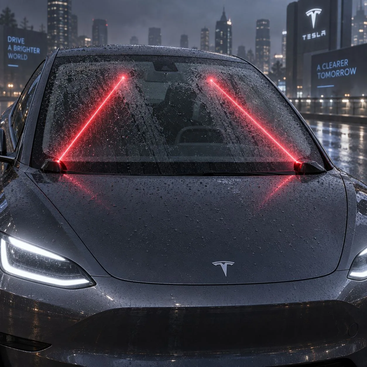 💬 Лазеры вместо дворников: Tesla запатентовала новое изобретение