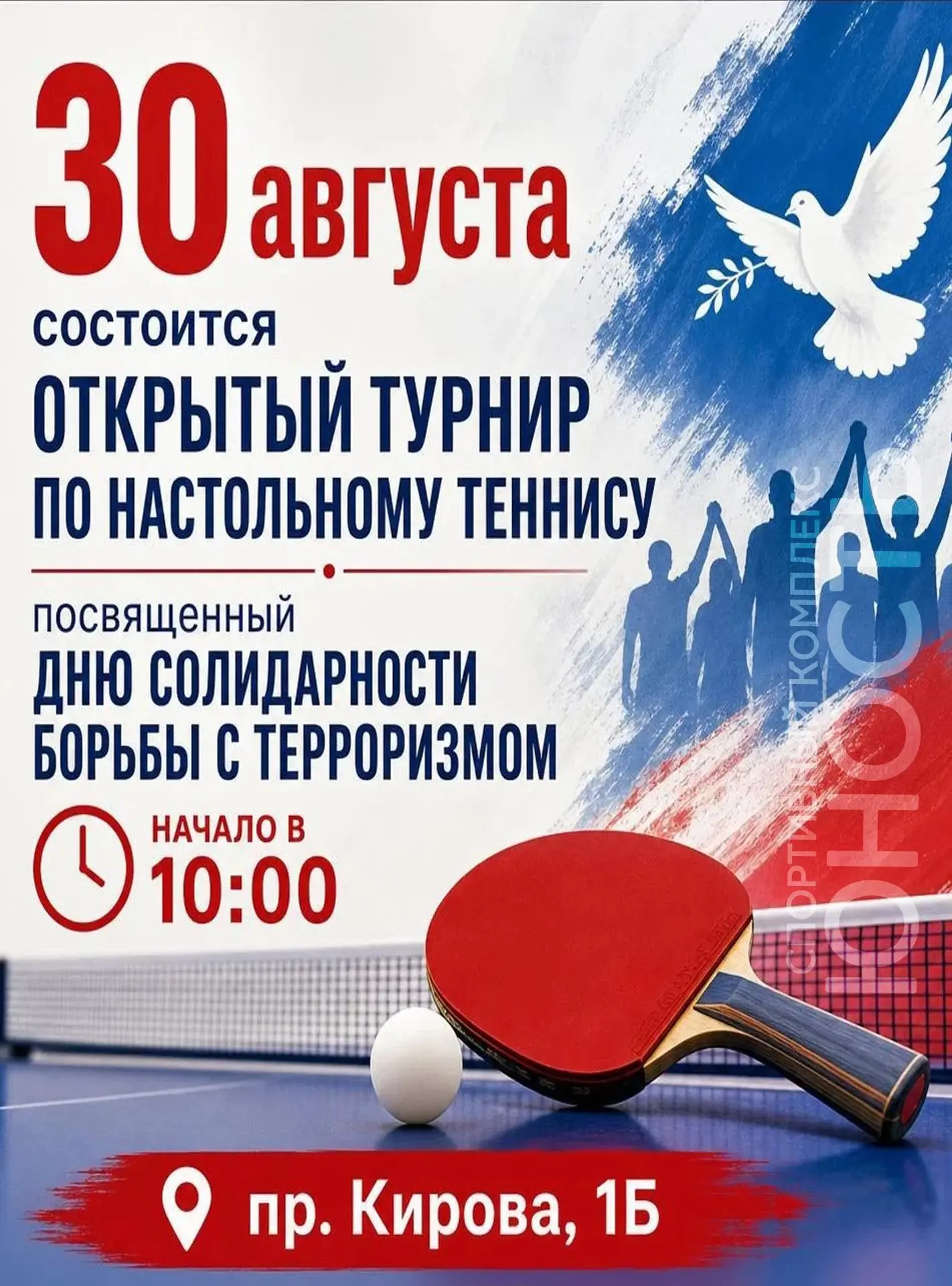 🏓 Открытый городской турнир по настольному теннису, посвященный Дню солидарности в бор...