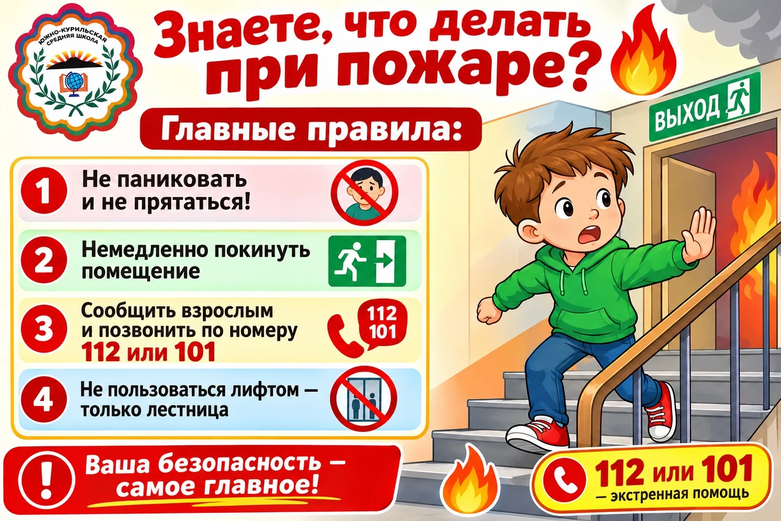🚨 Знаете, что делать при пожаре? 🔥