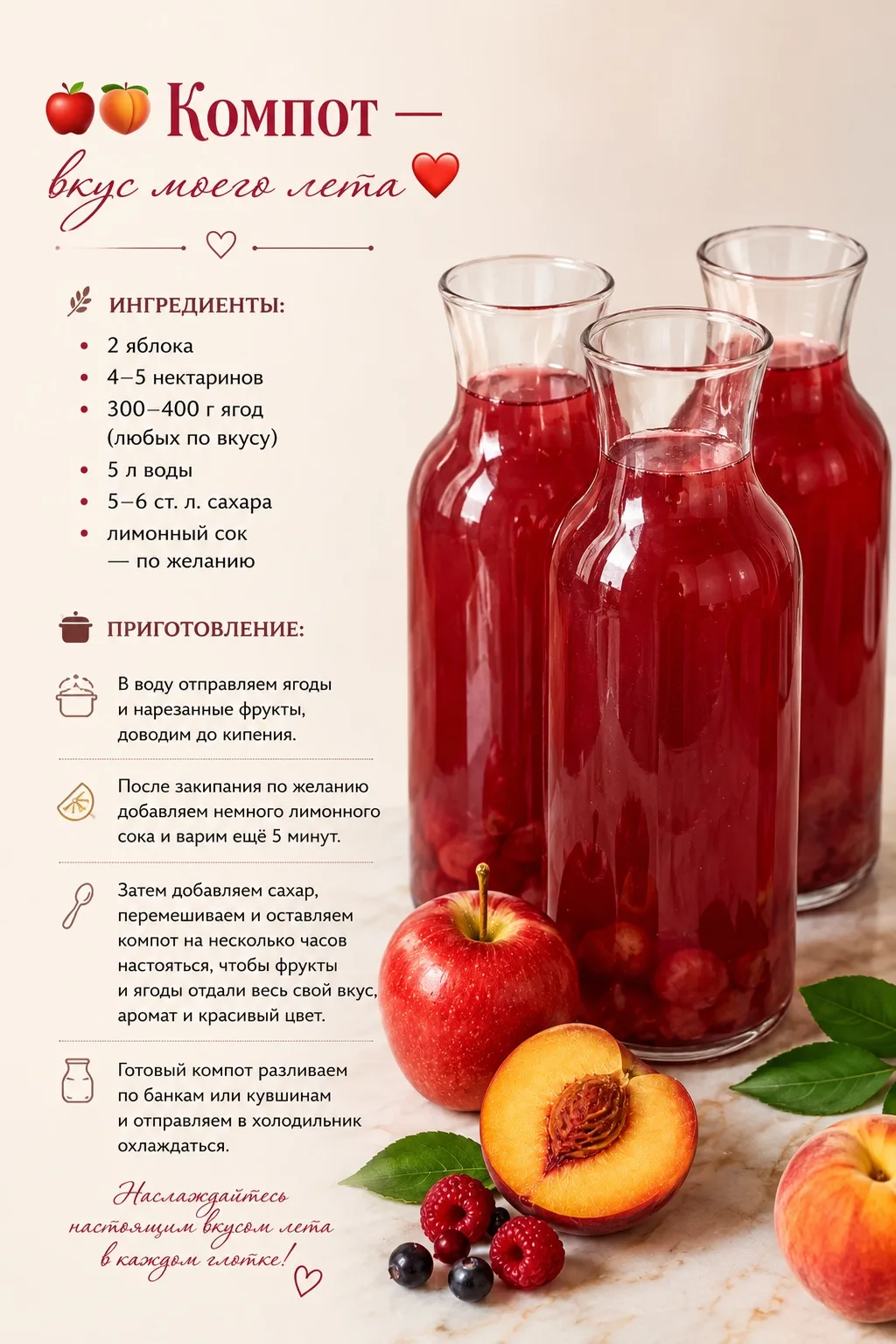Решила сделать вам побольше фото рецептов с разными вкусами компота❤️Надеюсь на это лет...
