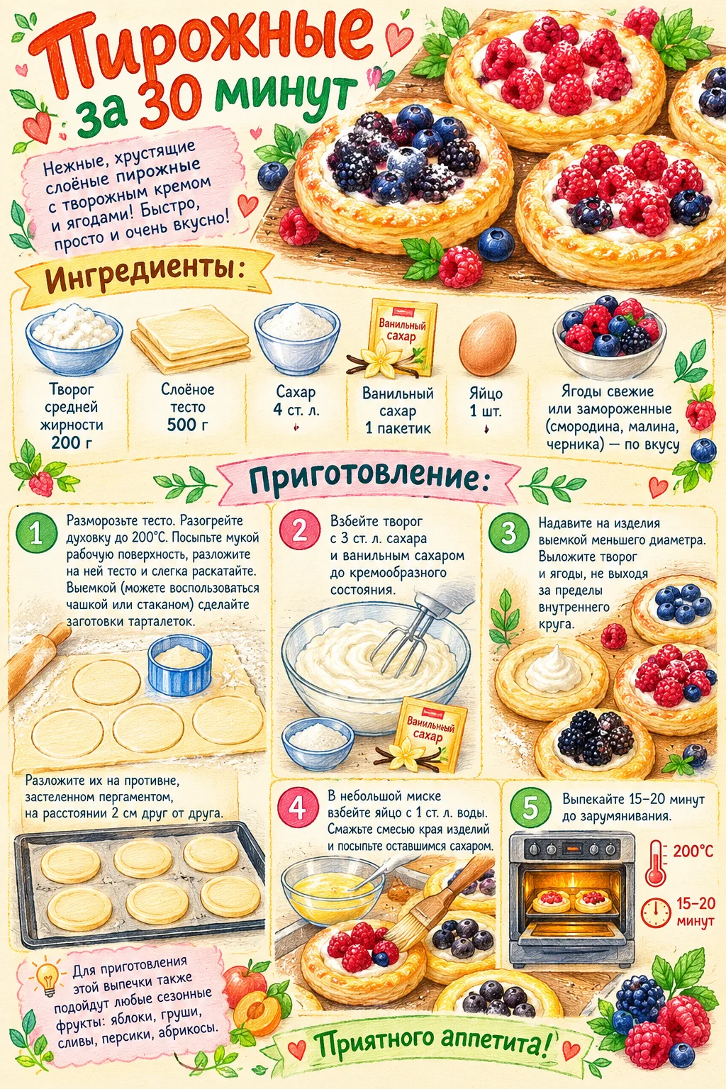 👨‍🍳 ПИРОЖНЫЕ ЗА 30 МИНУТ