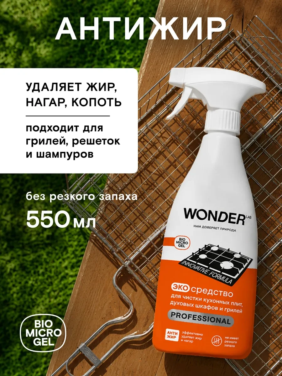 ⚡️ Антижир для кухни чистящее средство для плит жироудалитель, Wonder Lab