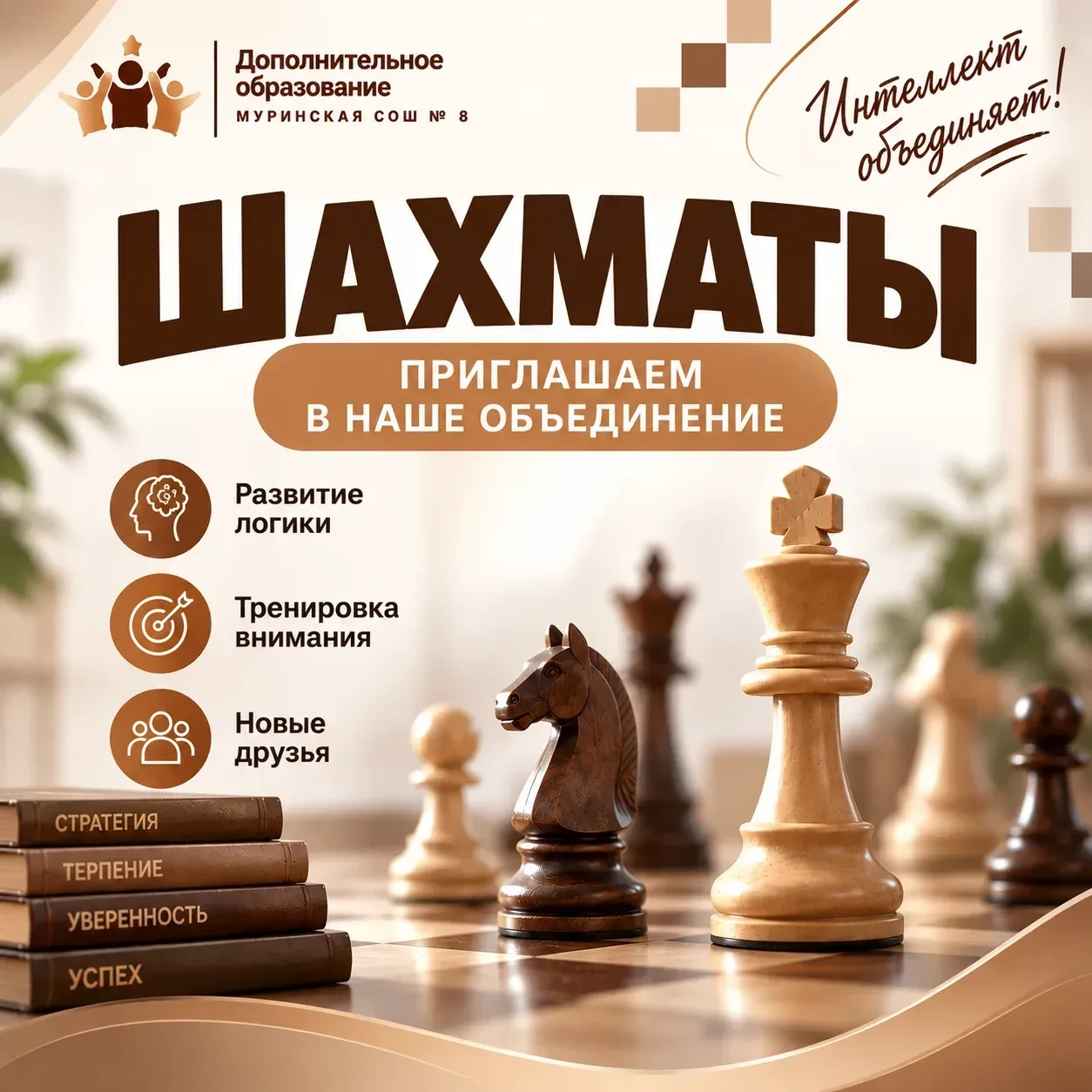♟ С 18 СЕНТЯБРЯ ОТКРЫВАЕТСЯ ЗАПИСЬ НА ШАХМАТЫ В НАВИГАТОРЕ для обучающихся 1-х и 2-х кл...