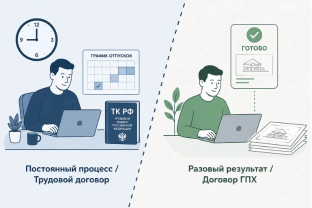 ГПХ вместо трудового договора: правомерно или нарушение?