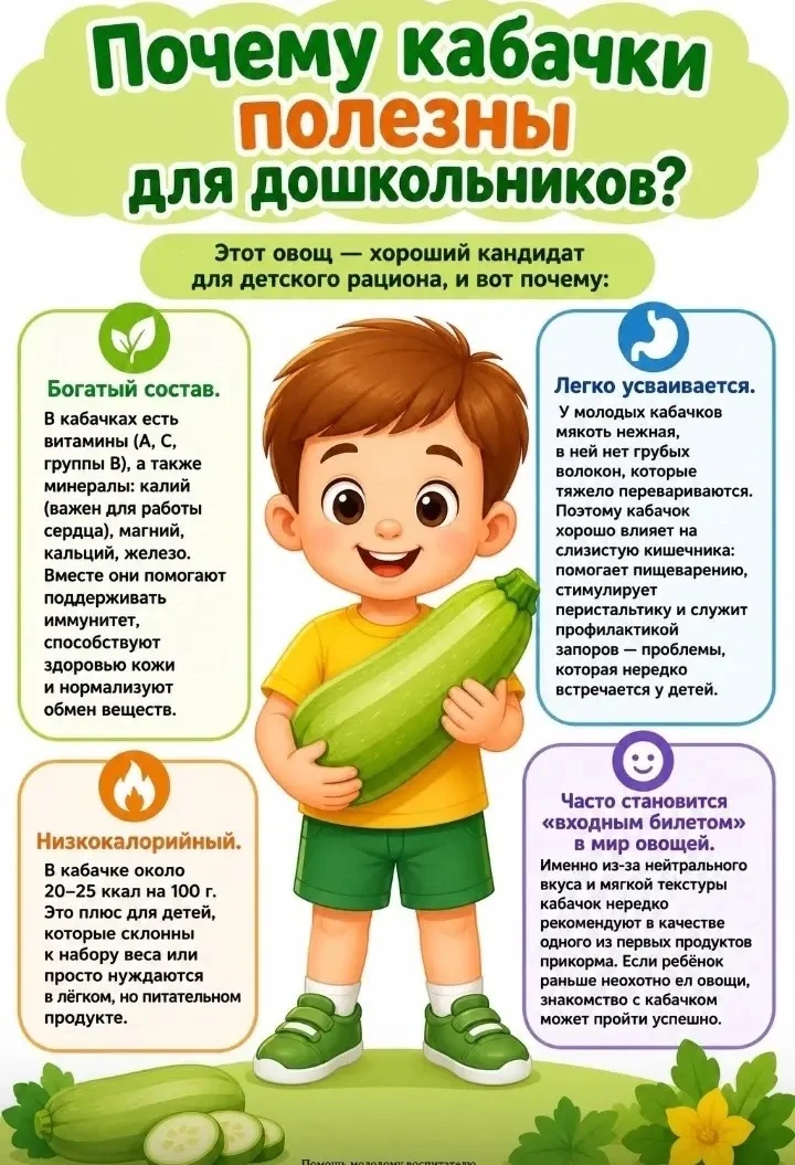 🍽️ Кабачок — супергерой на тарелке дошкольника! 🍽️