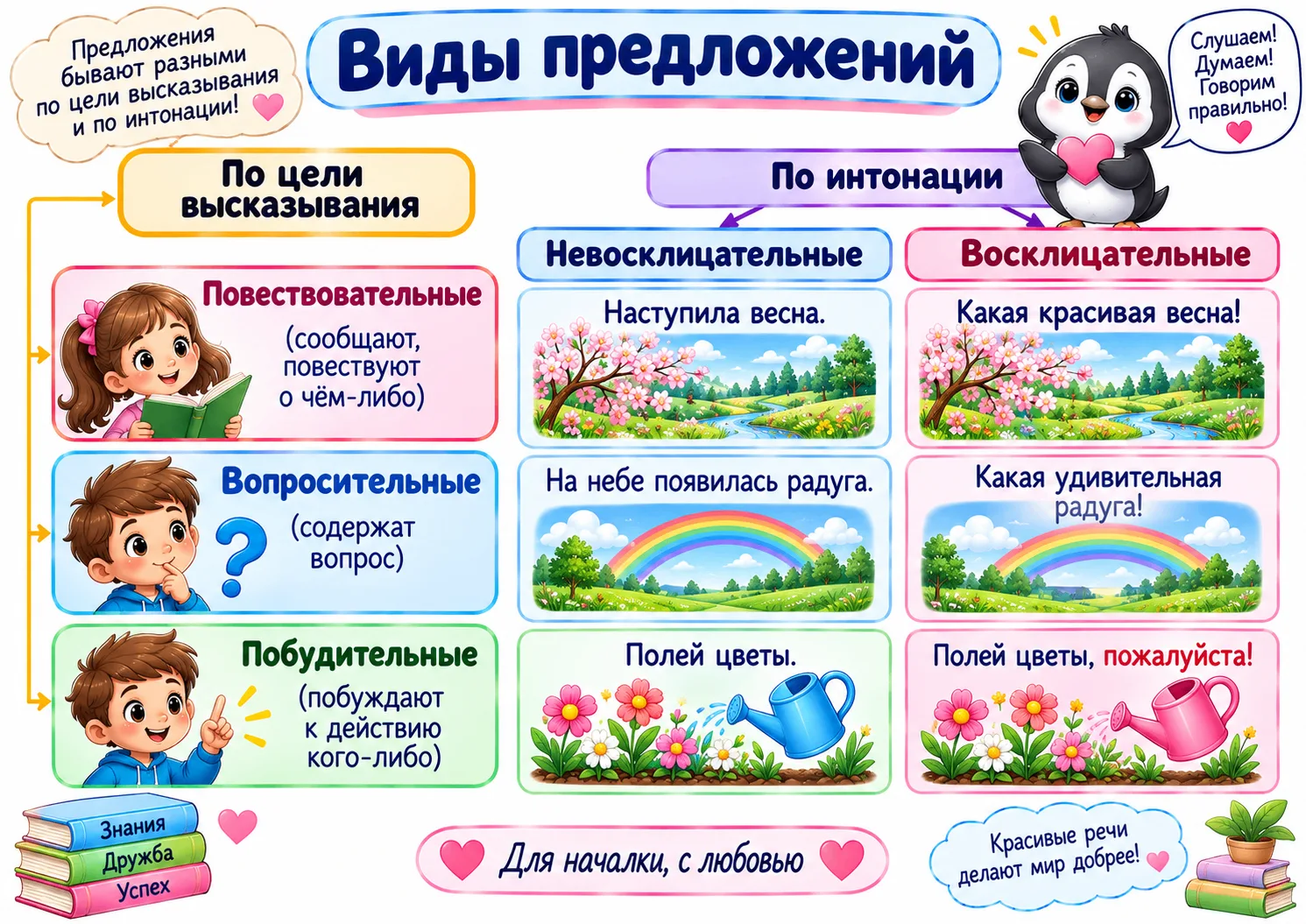 Памятка | Виды предложений