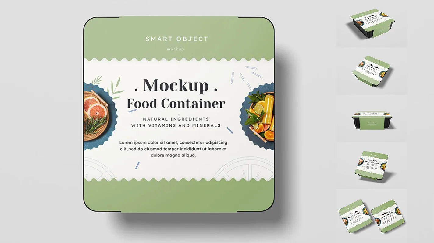 ► Мокапы контейнеров для еды | Square Food Container PSD Mockups

#free #mockup #psd #дизайн #packag