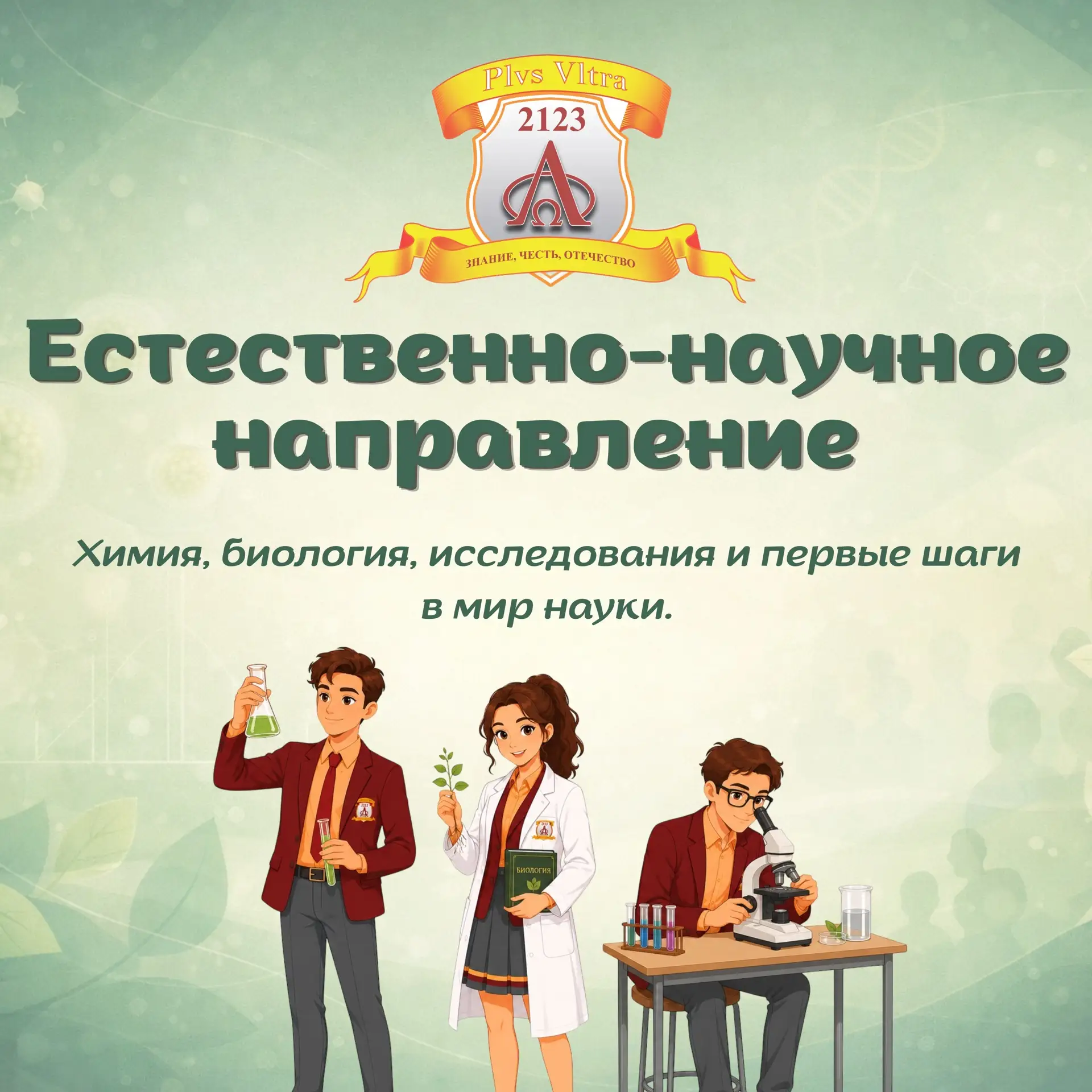 🧬 Идёт набор в 7-й естественно-научный класс школы №2123!

Если вашему ребёнку интересны биология, 