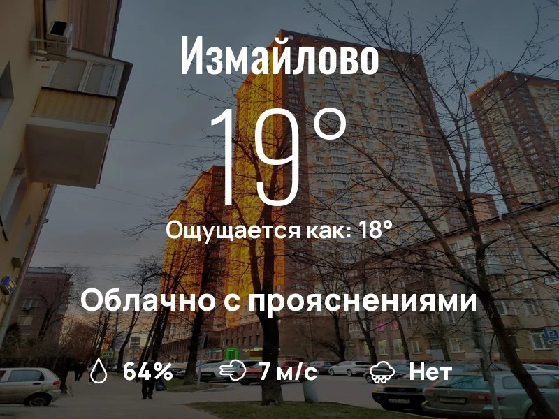 Что с погодой в Измайлово?