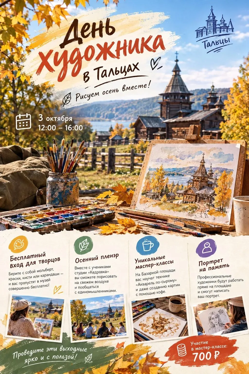 🎨 ДЕНЬ ХУДОЖНИКА В ТАЛЬЦАХ: рисуем осень вместе!