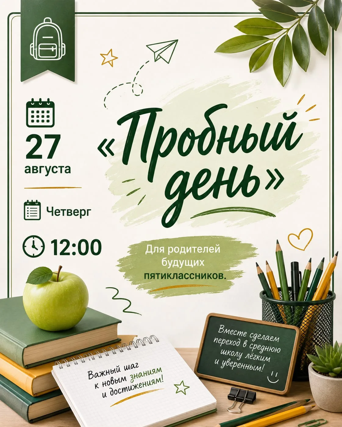 🙌Уважаемые родители/законные представители пятиклассников!