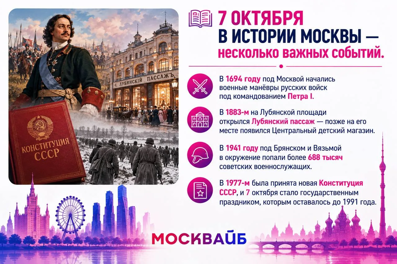 📜 7 октября в Москве — день, в котором переплелись военная история, городская архитект...