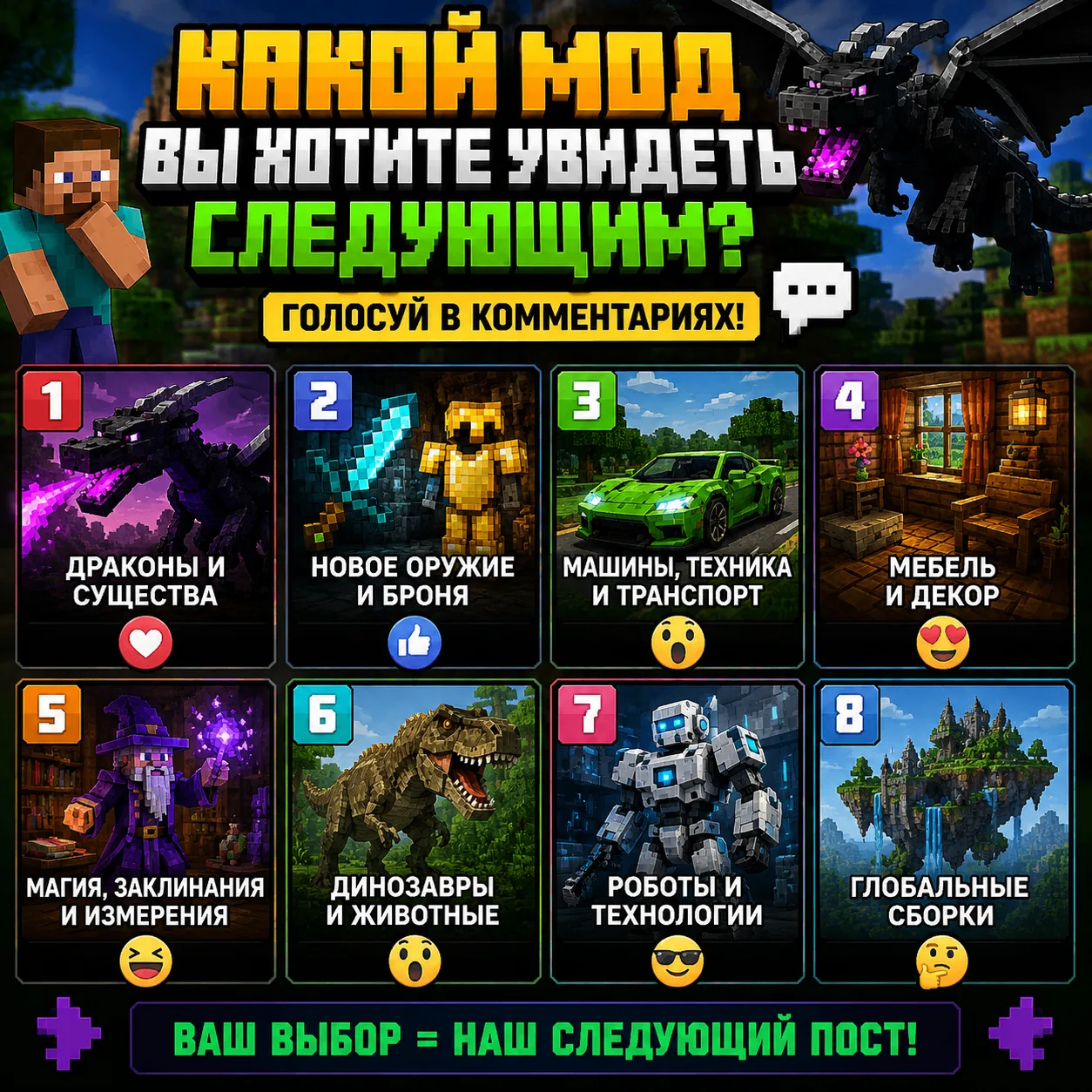 🤔 Какой мод вы хотите увидеть следующим?