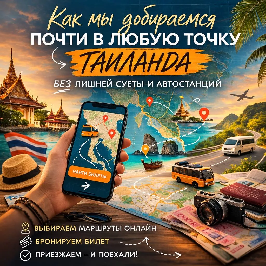 Как мы обычно добираемся почти в любую точку Таиланда без лишней суеты? 🇹🇭