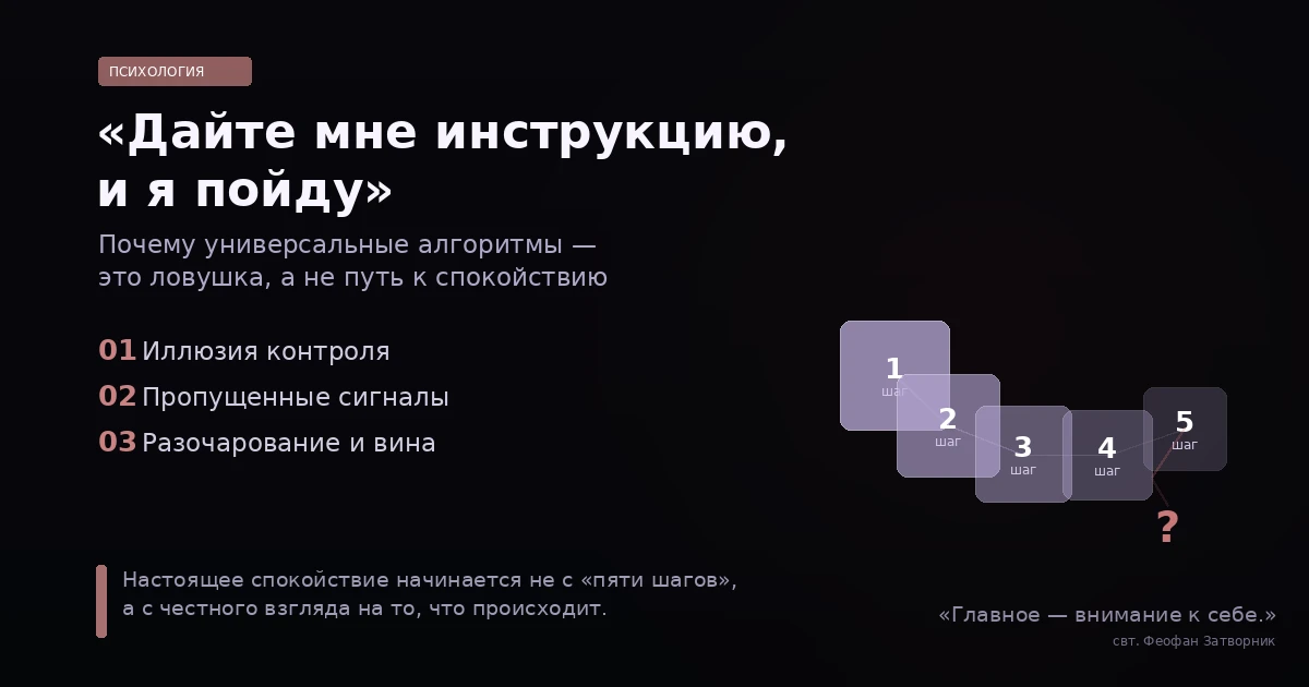 «Дайте мне инструкцию, и я пойду»