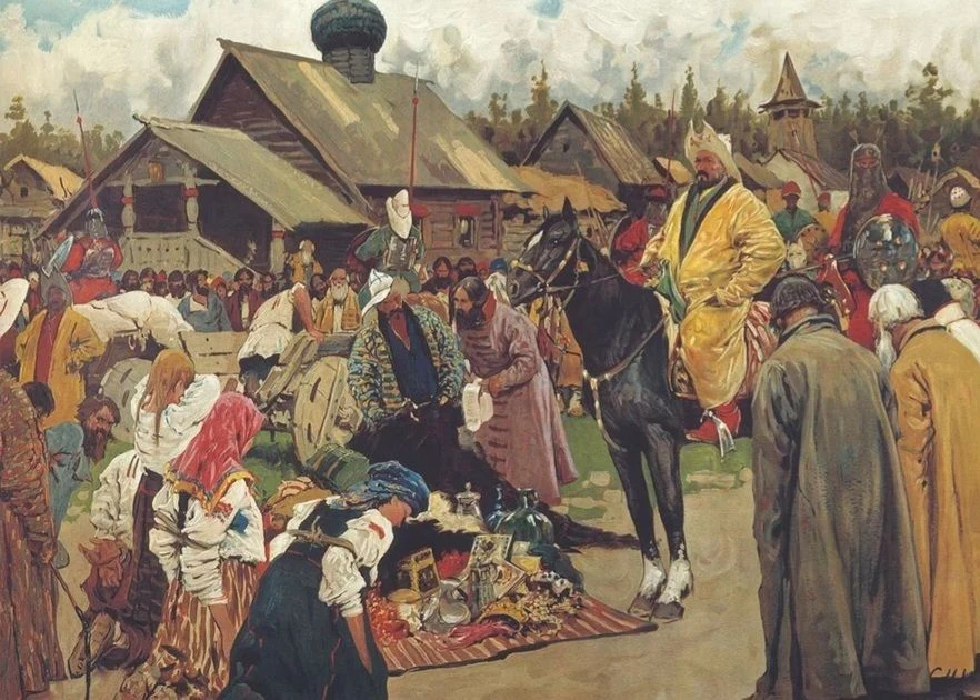 "Лицевой летописный свод" 16в содержит историю Руси в 40 томах, написанную русскими книжниками време