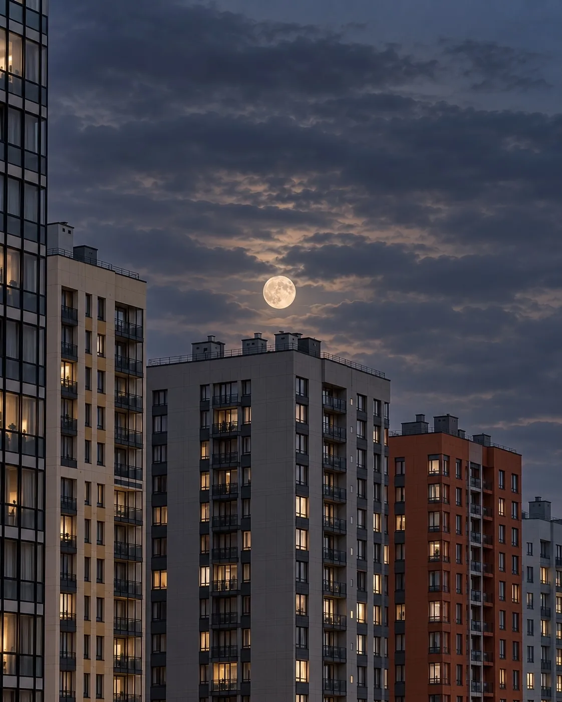 Красивые снимки полнолуния, освещающего Северную столицу.