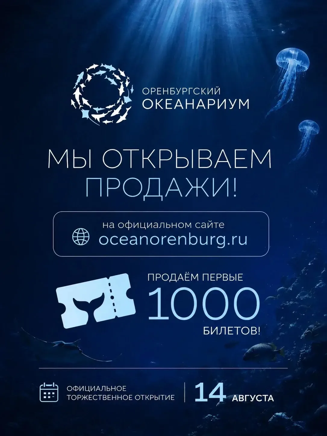🌊 Оренбургский океанариум откроется 14 августа!