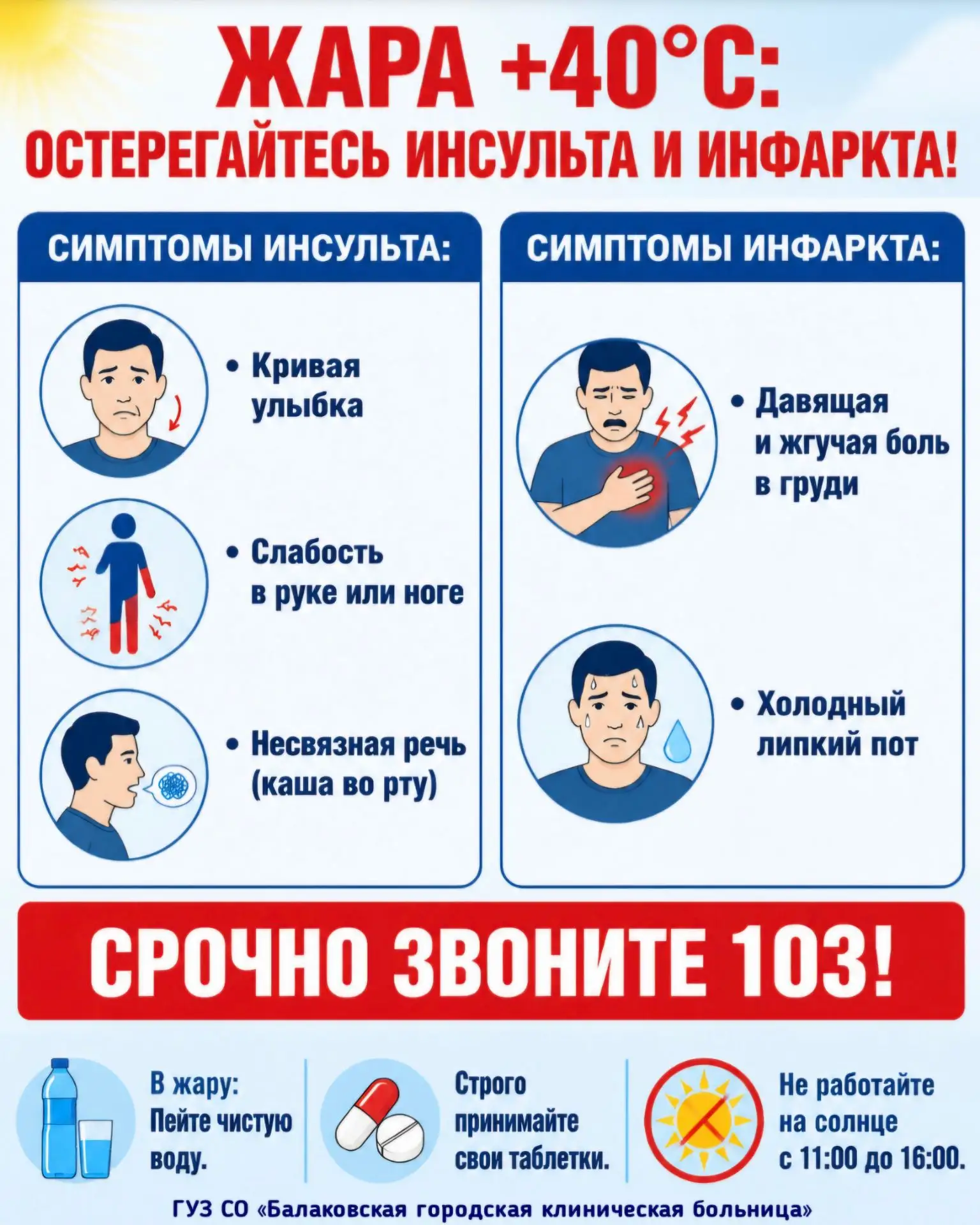 🥵 Балаково плавится: на улице +40 °C. Инфаркт и инсульт в экстремальную жару — как выжить?

Сегодня