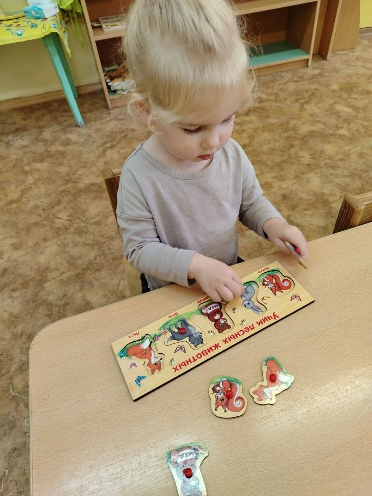 В гости к ребятам группы "Апельсинка" заглянули настоящие лесные звери: косолапый мишка...