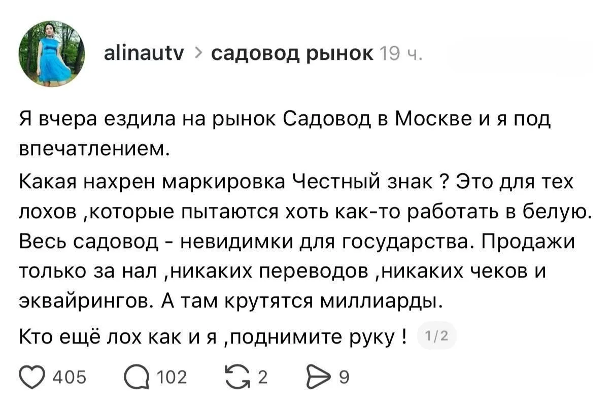 🫣 «Садовод — невидимка для государства»