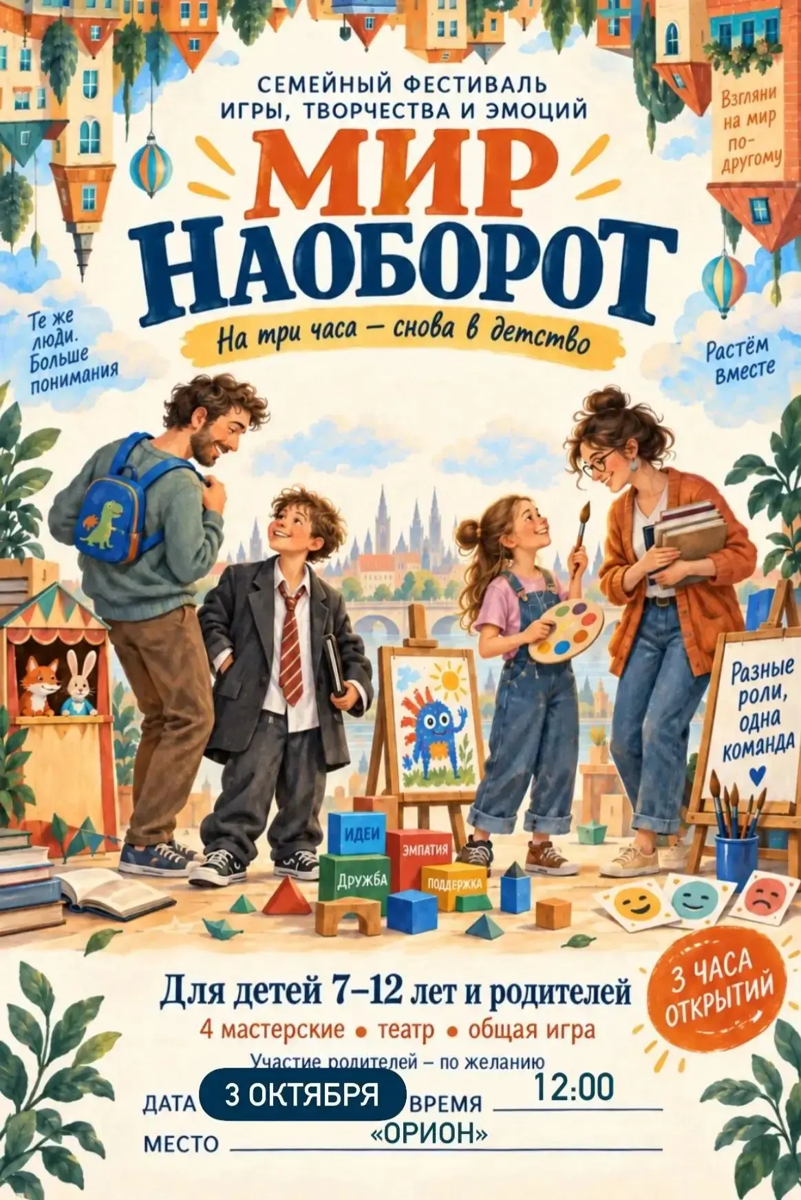 ✨ «На три часа — снова в детство»: в «Орионе» пройдёт фестиваль для всей семьи