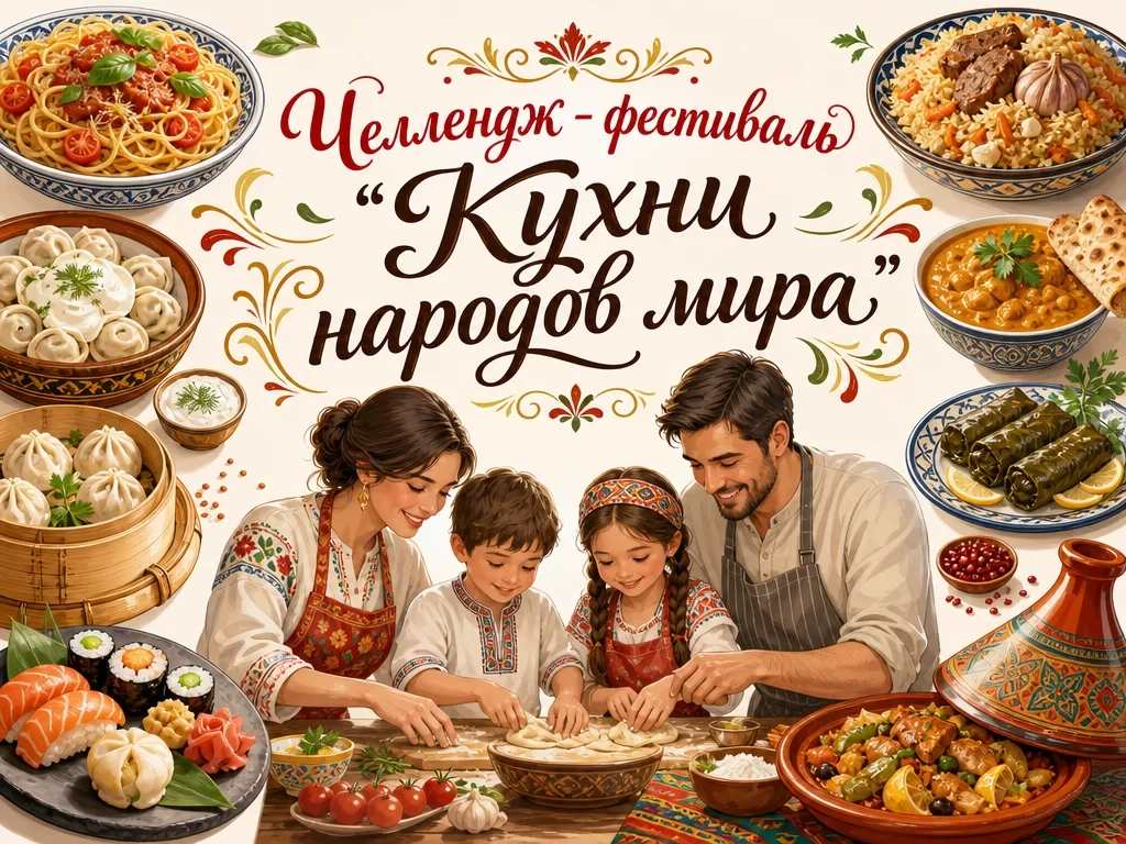 📢С 1 по 26 июня в нашем детском саду стартует челлендж-фестиваль «Кухни народов мира»....