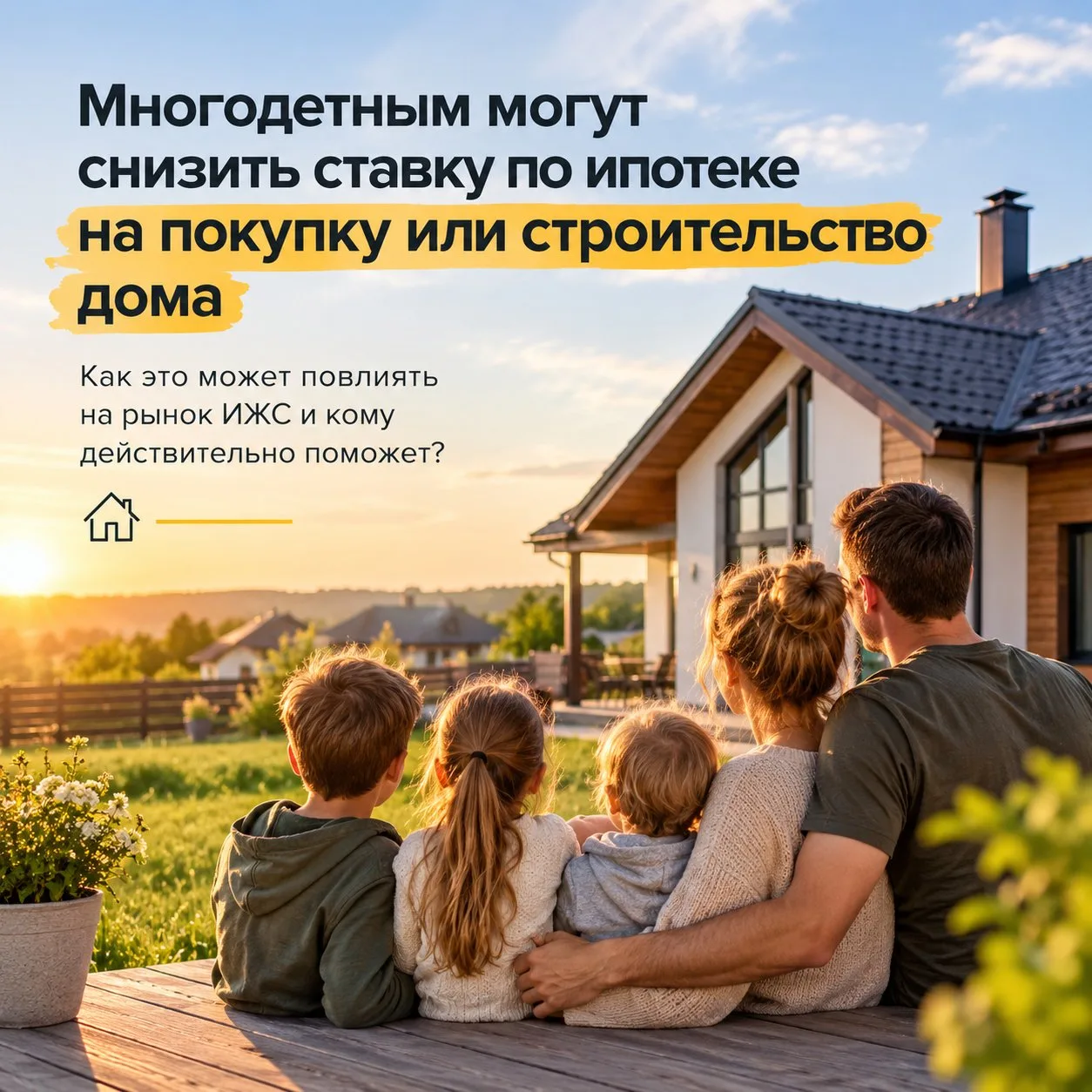 🏠 Многодетным могут снизить ставку на ипотеку для дома