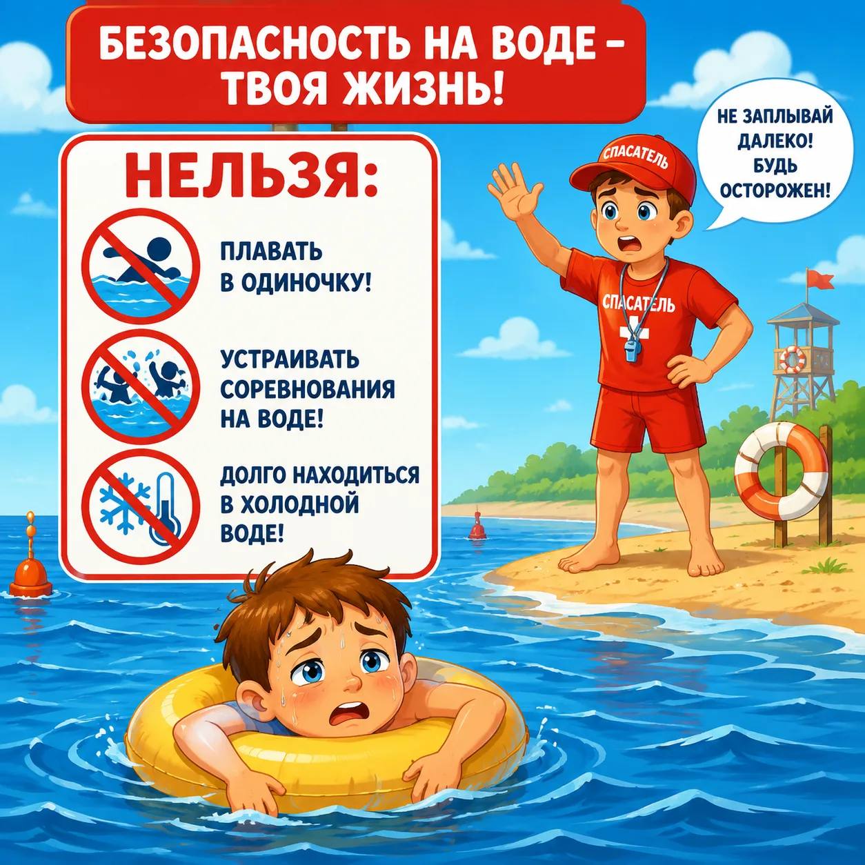 Безопасность на воде: Не переоценивайте свои силы

🏊 Даже хорошие пловцы должны соблюдать осторожно
