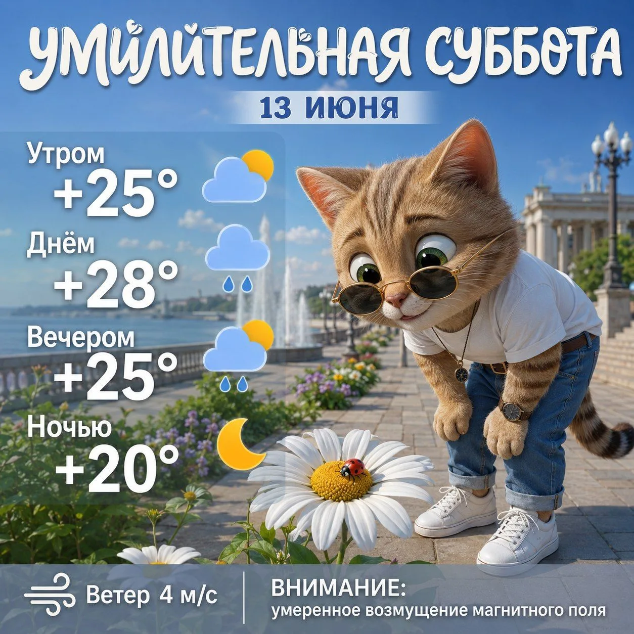 Эта суббота дает нам кучу поводов провести время ярко и насладиться каждой минуткой этого лета. Лови