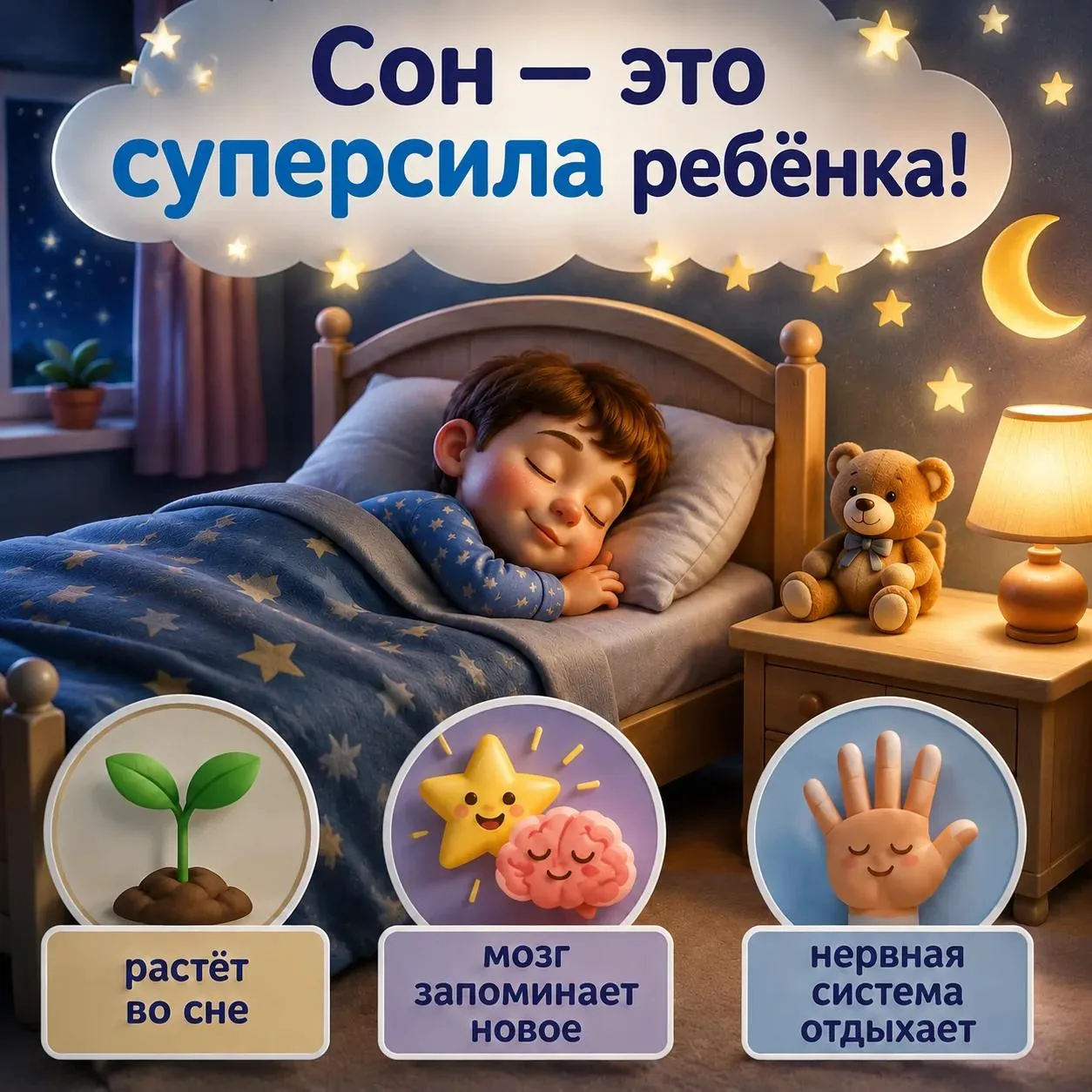 🌙💤 Сон — суперсила ребёнка! 💤🌙

Дорогие родители! Сон — важнейшая потребность малыша: и дневной,