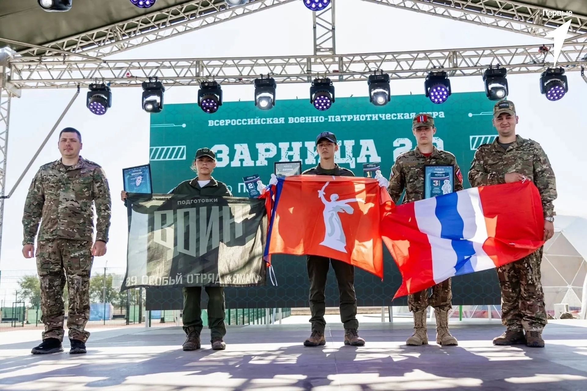 Лучшие в испытании «Гарнизонная служба», бронзовые призеры в отрядном испытании «Огнева...