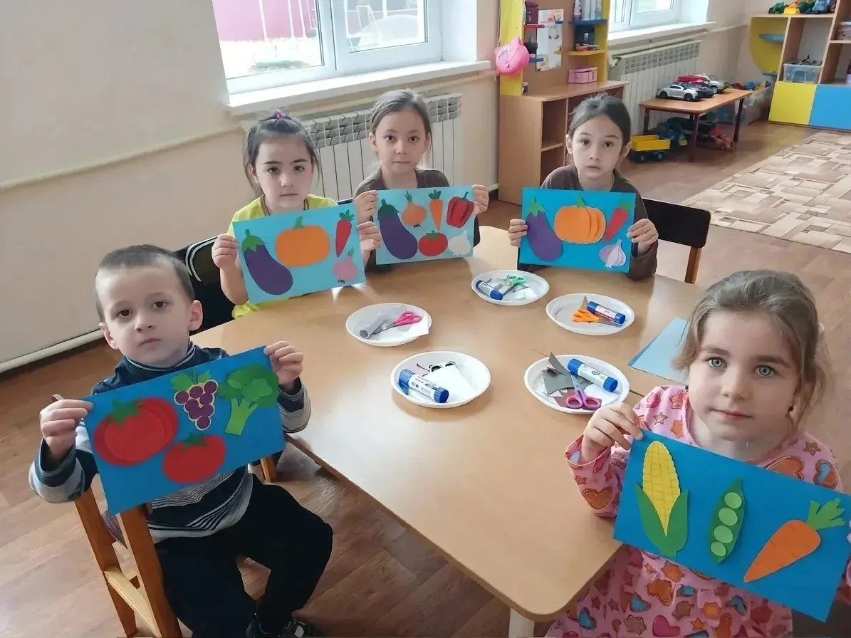 🥕🥬🍅 Аппликация«Собираем урожай овощей».