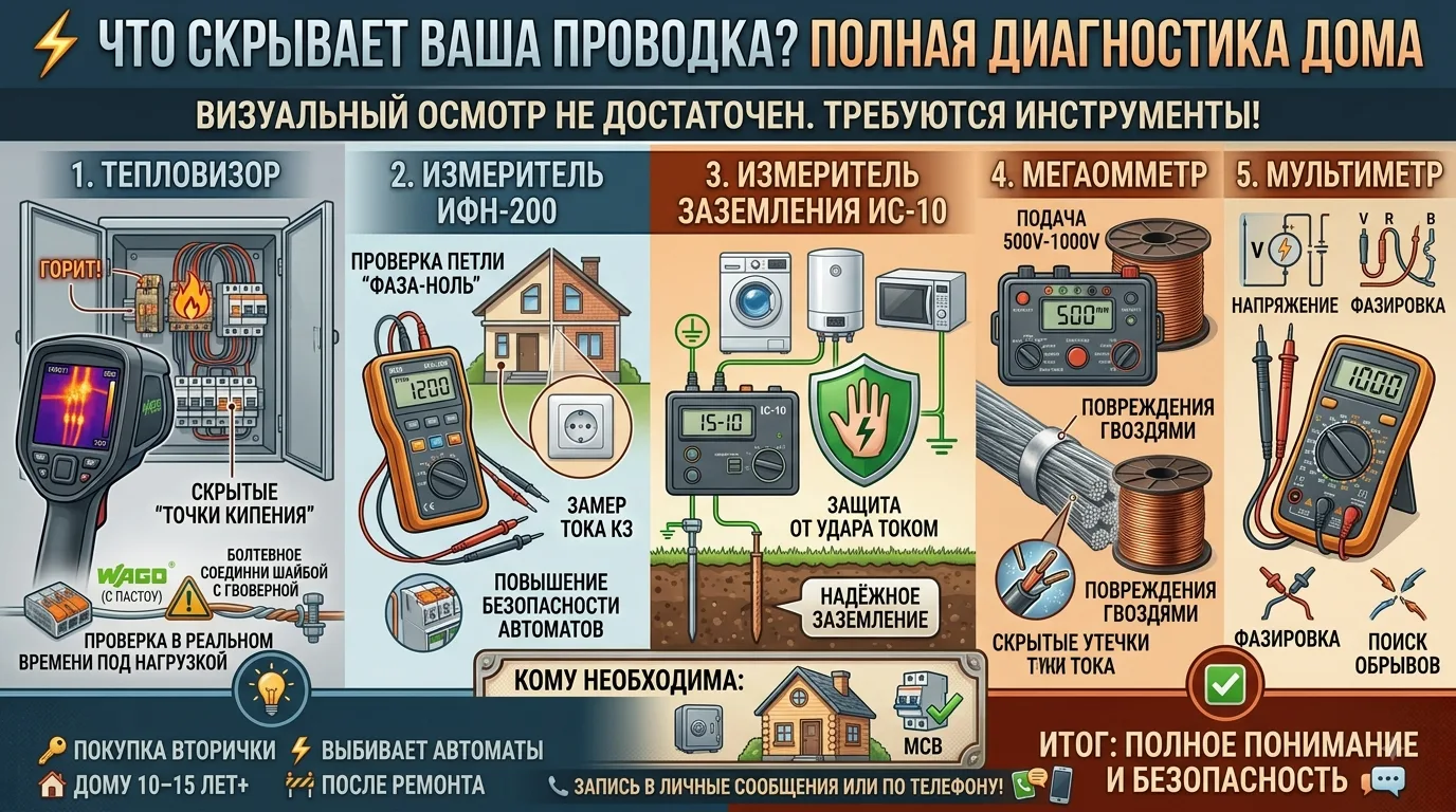 ⚡️ Что скрывает ваша проводка? Зачем нужна комплексная диагностика дома.