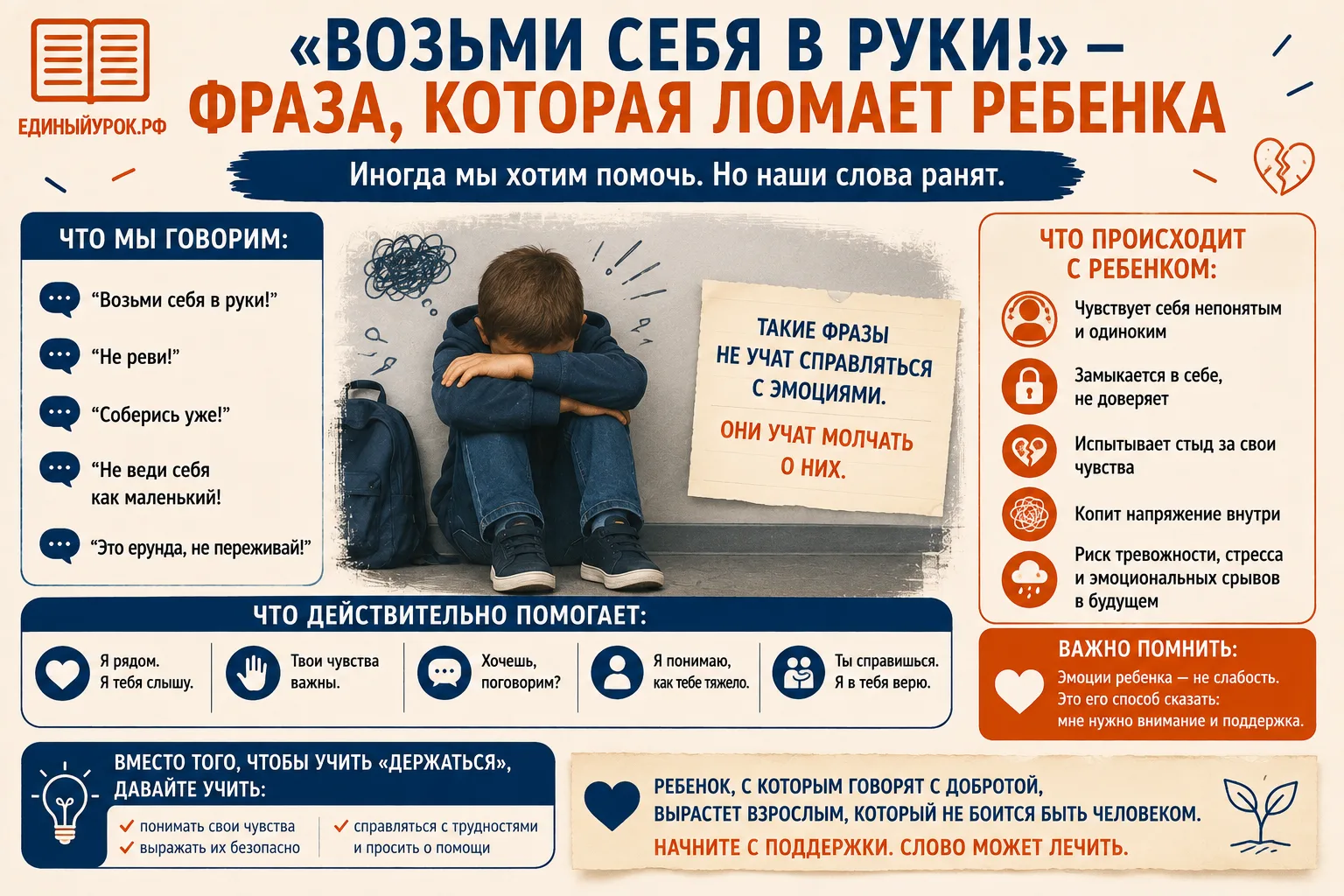 💔 «Возьми себя в руки!» — фраза, которая ломает ребенка