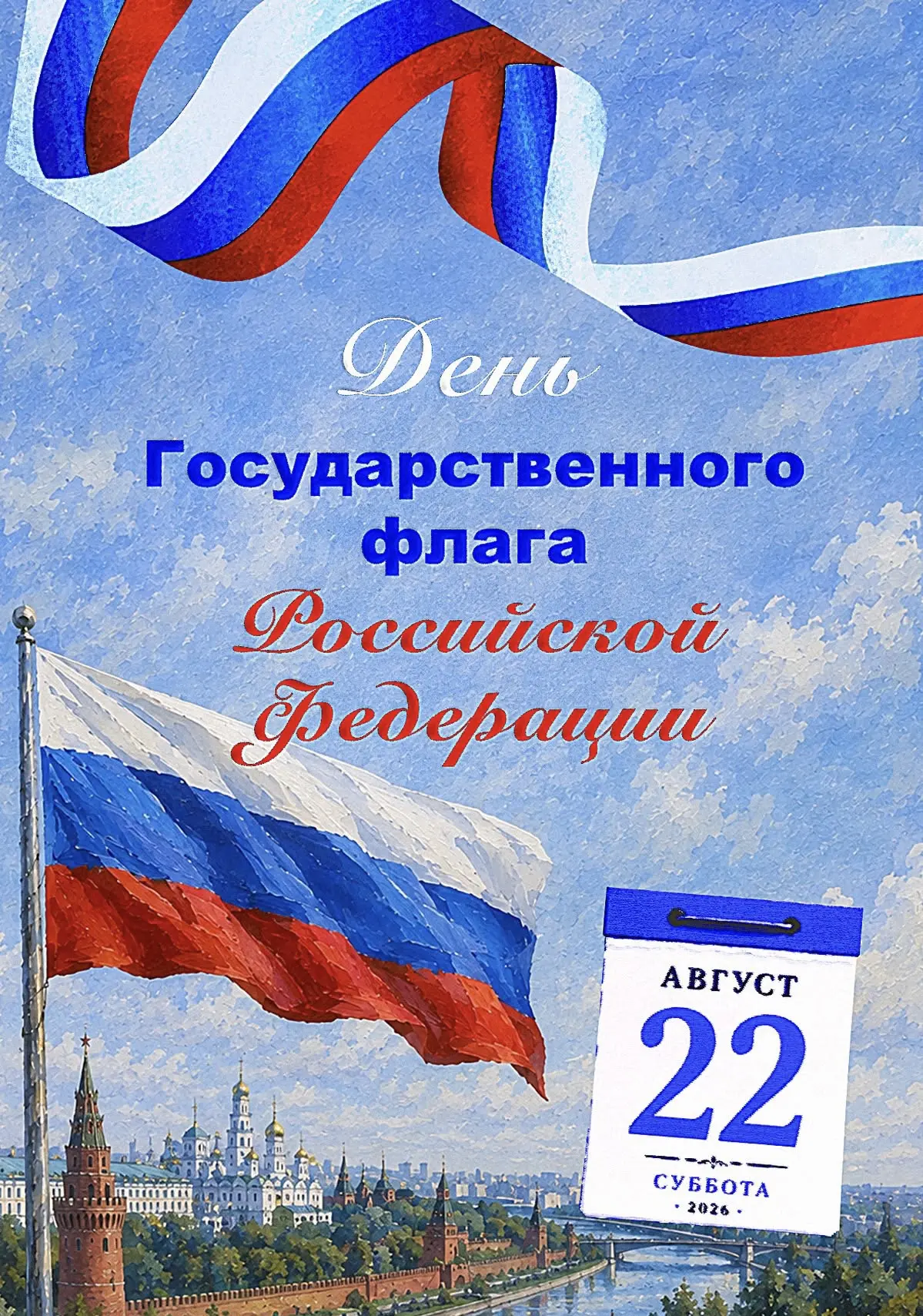 🇷🇺 Сегодня, 22 августа, отмечается День Государственного флага Российской Федерации!