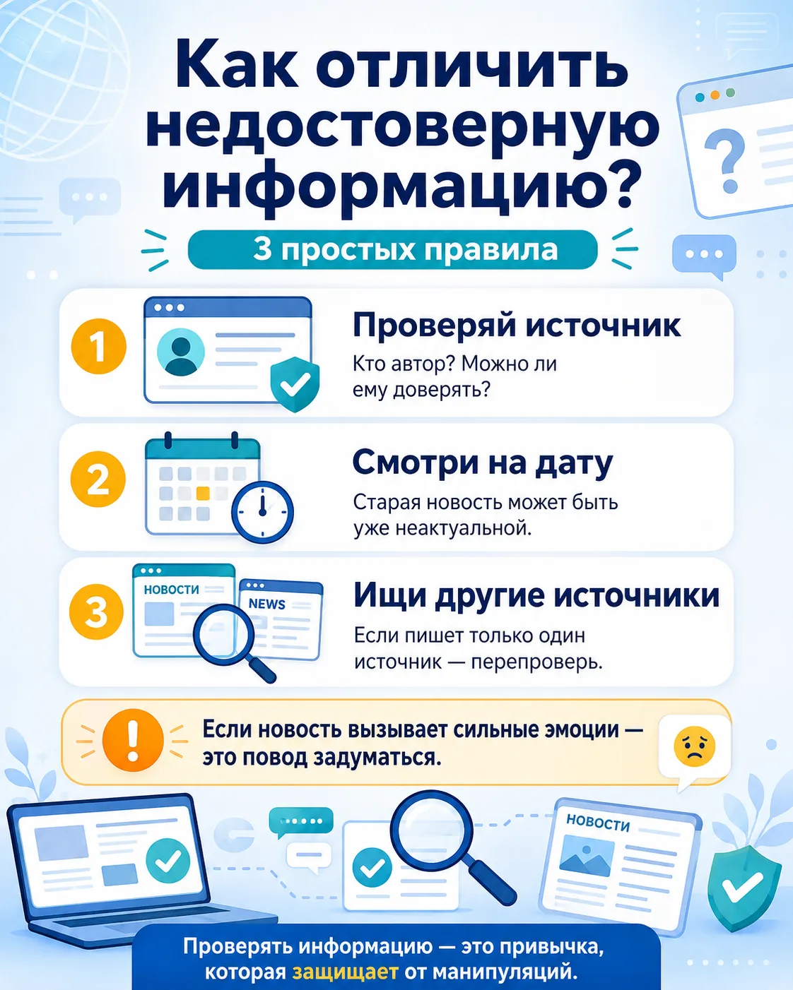 🔍 В интернете — огромное количество недостоверной информации. Как её отличить?