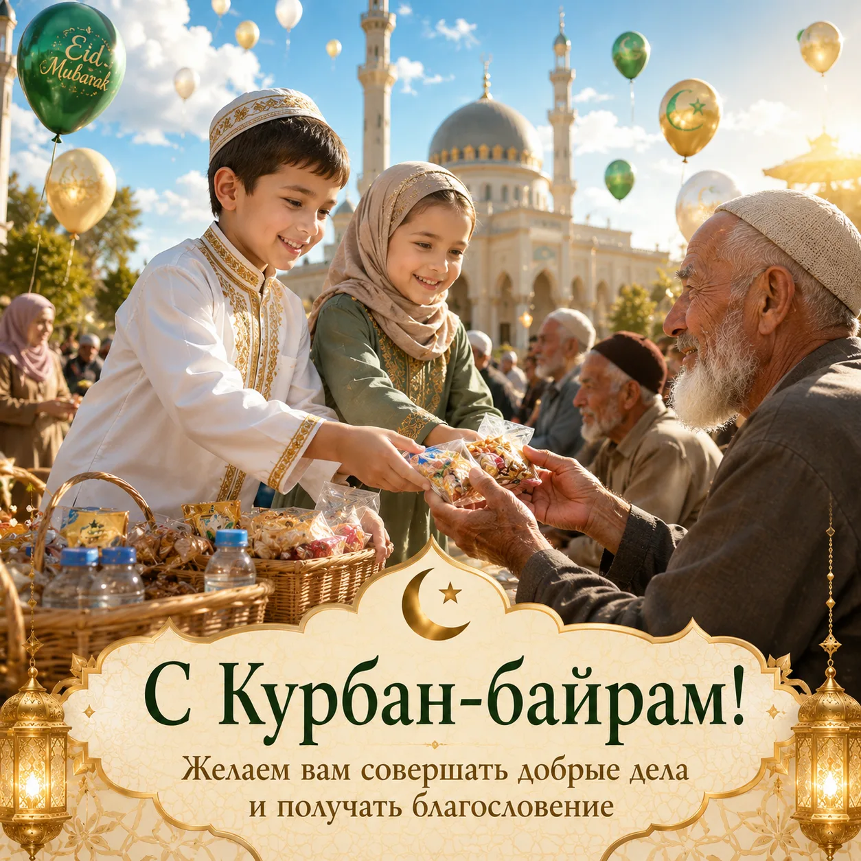 🤲 Рубрика «Открытка дня»: с праздником Курбан-байрам!  Поздравляем всех мусульман с окончанием хаджа
