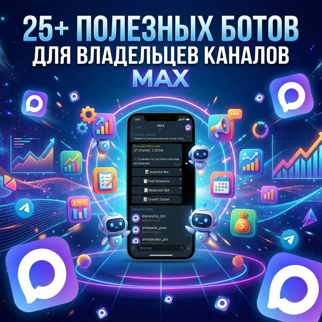 25+ полезных ботов для владельцев каналов в МАХ  Сделала для вас подборку ботов, которые помогут вла