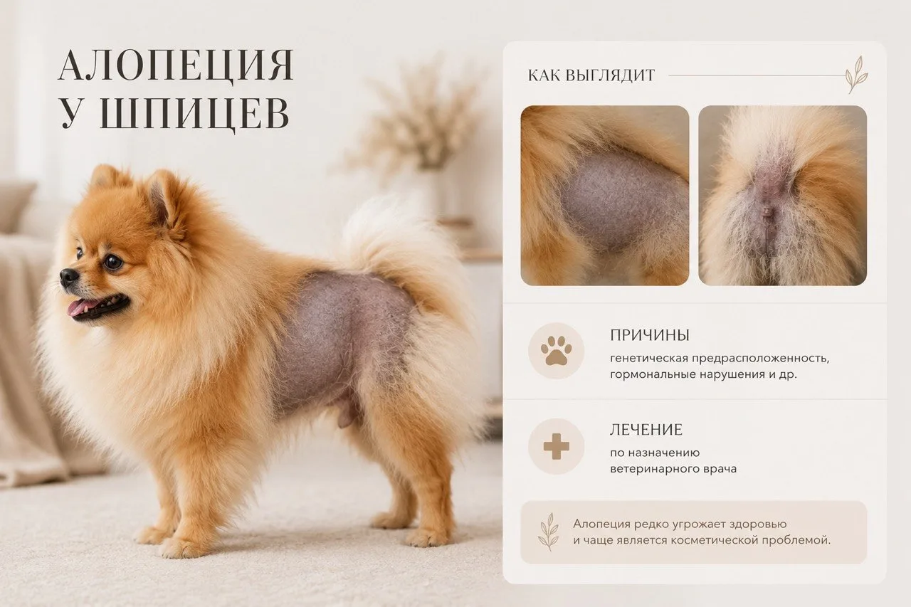 👆Алопеция у шпицев