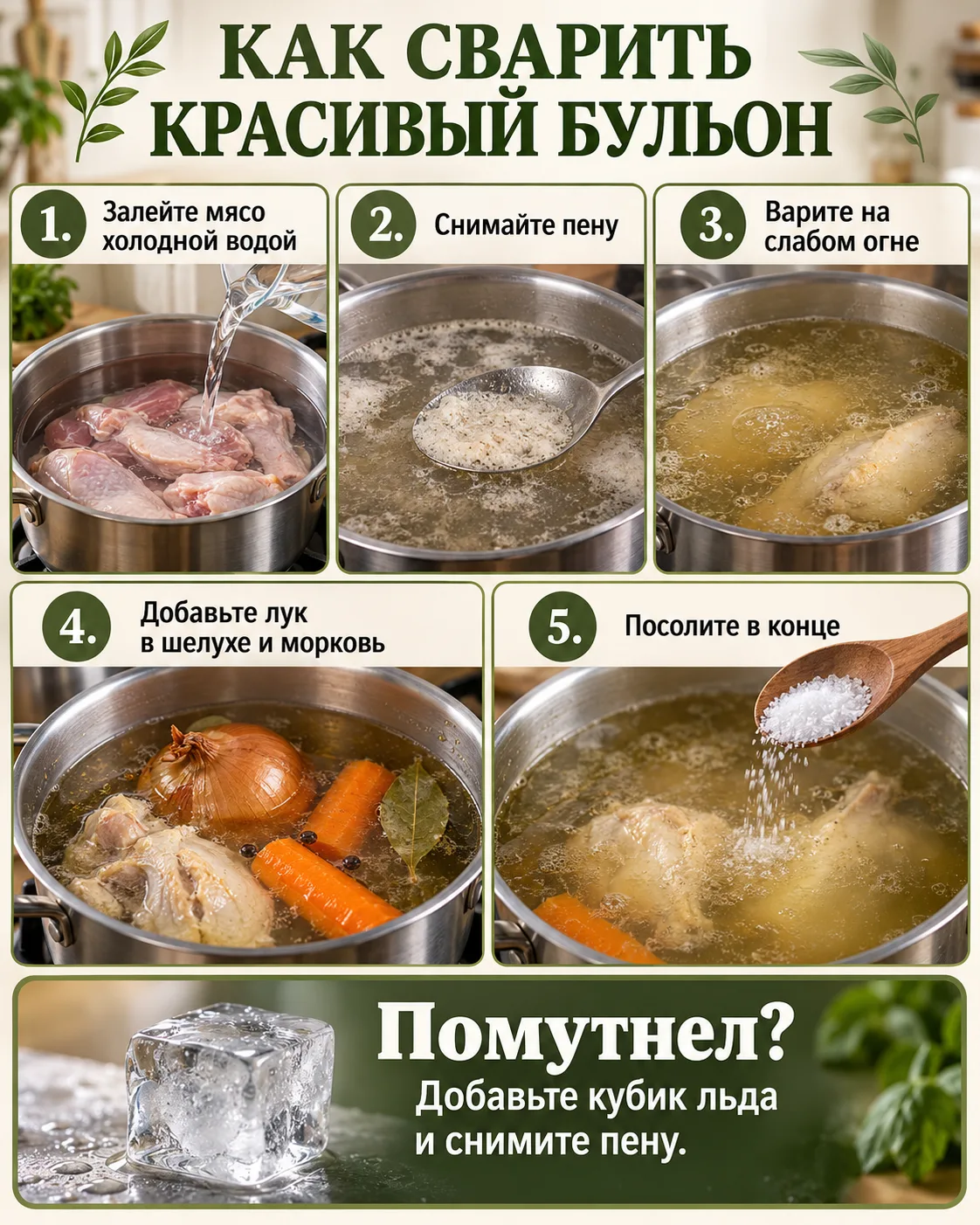 🍲✨ Лайфхак: как сварить красивый прозрачный бульон ✨🍲