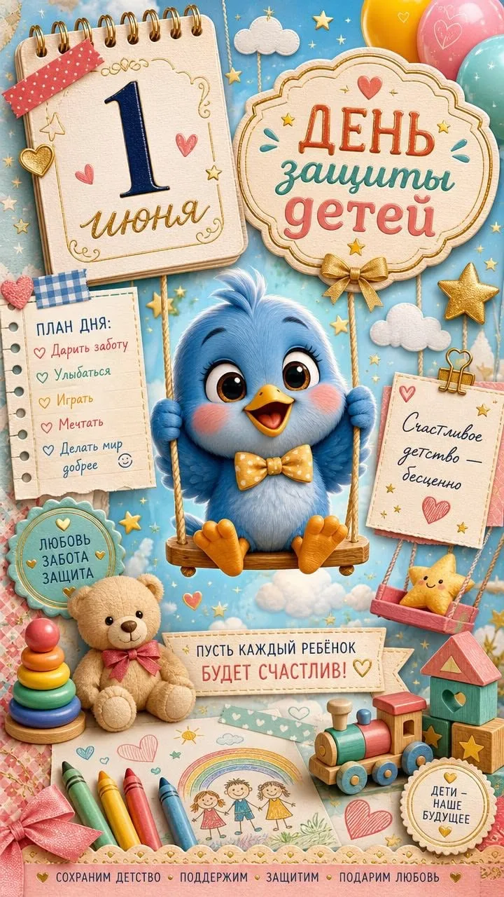 1 июня — первый день лета и День защиты детей! Каждому ребенку нужен мир, где можно сме...