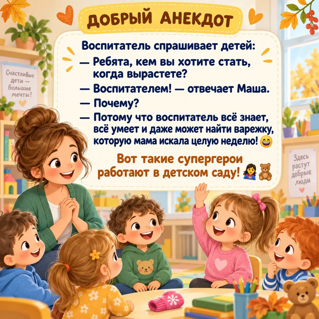 🗣А вы в курсе, что Воспитатели — настоящие супергерои! 🦸‍♀